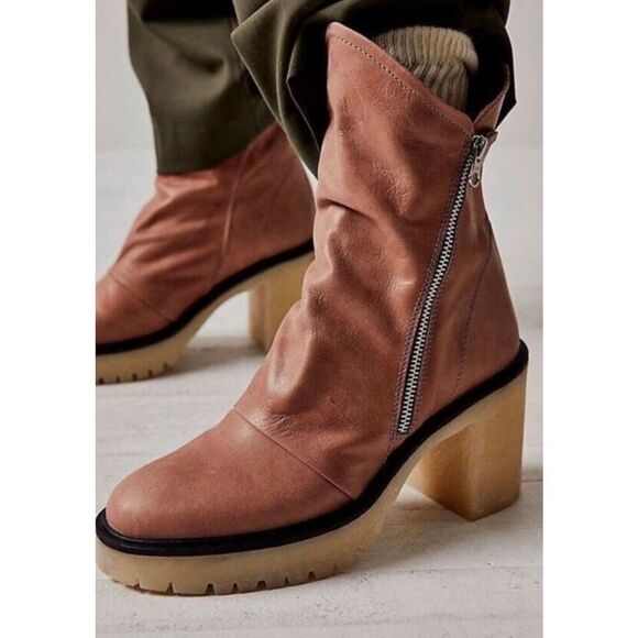 Free People Shoes - Free People Jack Zip Slouch Boots Spiced Chai 37.5 (7) Like New